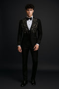 Luxury Hand-Embroidered Black 3-Piece Suit | Designer Formalwear by P&H by Priyanshu