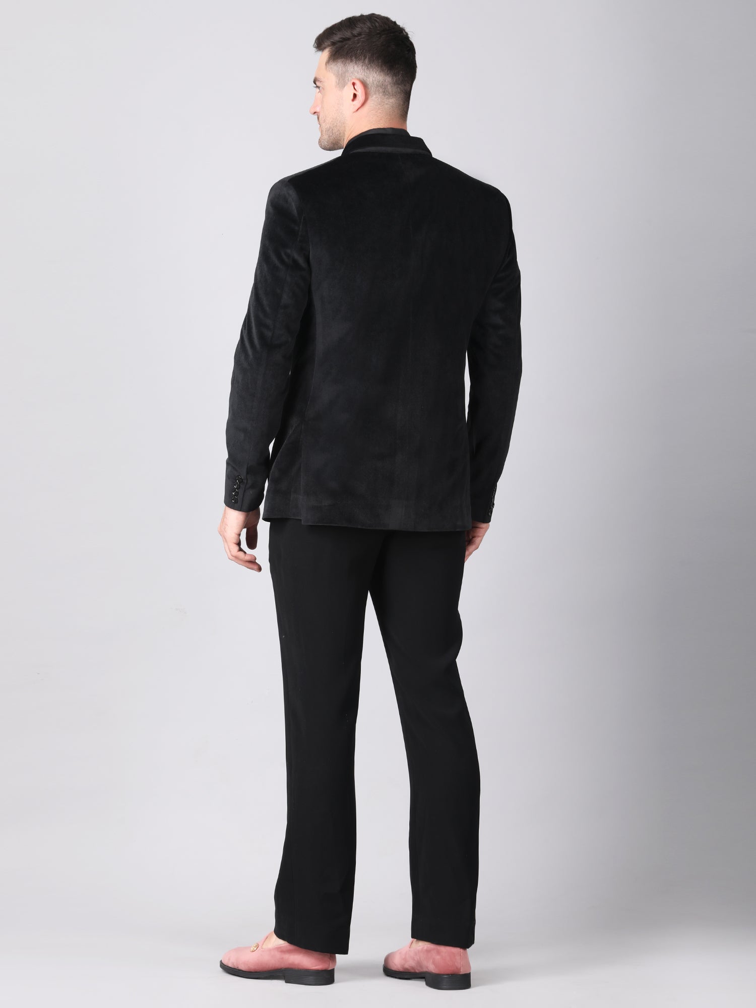 Luxury Black Velvet Double-Breasted Suit for Men | Designer Formal & Party Wear by P&H by Priyanshu