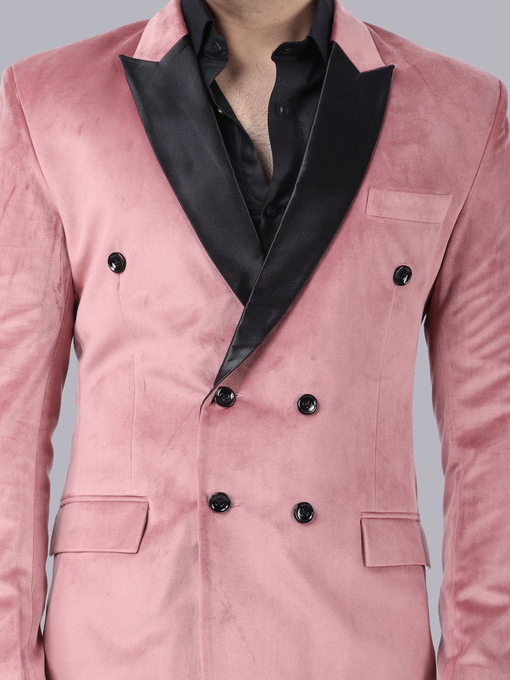 Pink Luxe – Tuxedo with Black Lapel & Pant