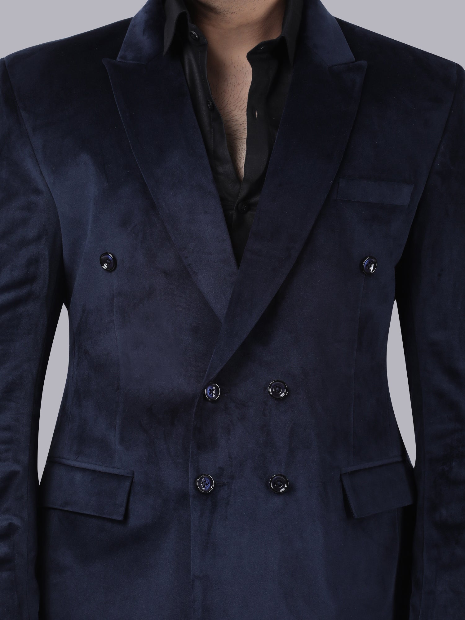 Royal Blue Velvet – Double-Breasted Suit