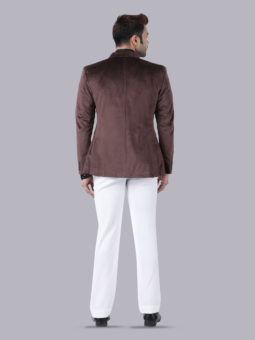 Brown Royale – Double-Breasted Suit with White Pant