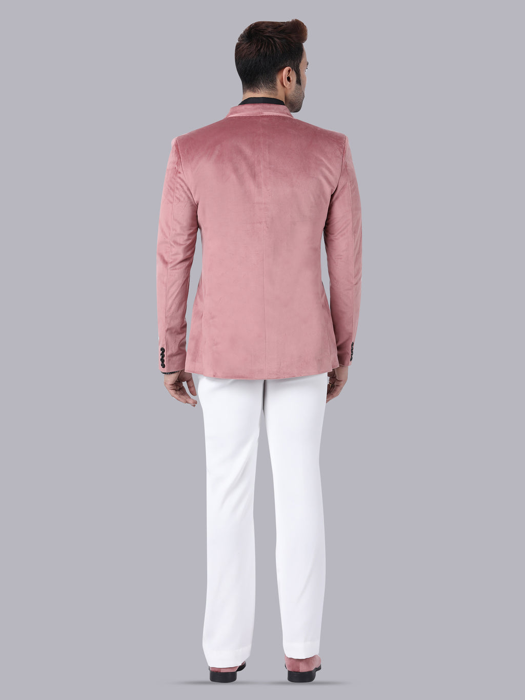 Pink Royale – Tuxedo with White Pant & Black Lapel