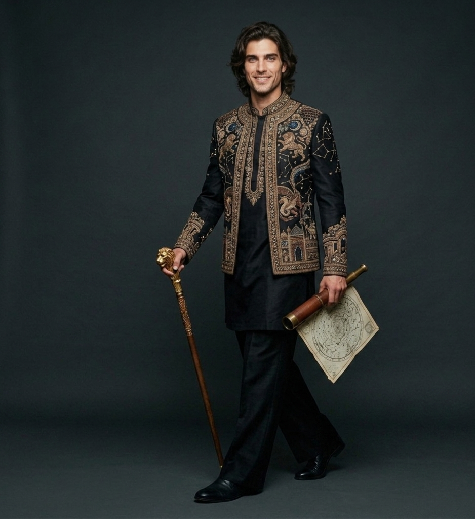 Luxury Black Embroidered Kurta Jacket Set for Men | Designer Wedding Wear | P&H BY PRIYANSHU