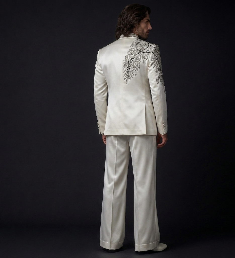 Luxury Ivory Jodhpuri Suit for Men | Hand Embroidered Designer Groom Suit | P&H BY PRIYANSHU