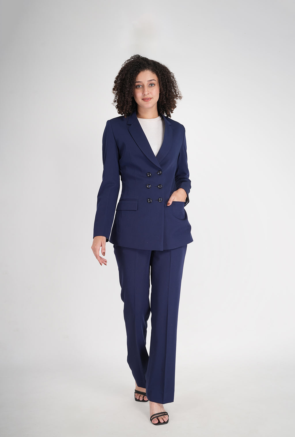 Luxury Blue Double-Breasted Suit for Women | Multipurpose Office & Formal Wear | P&H by Priyanshu
