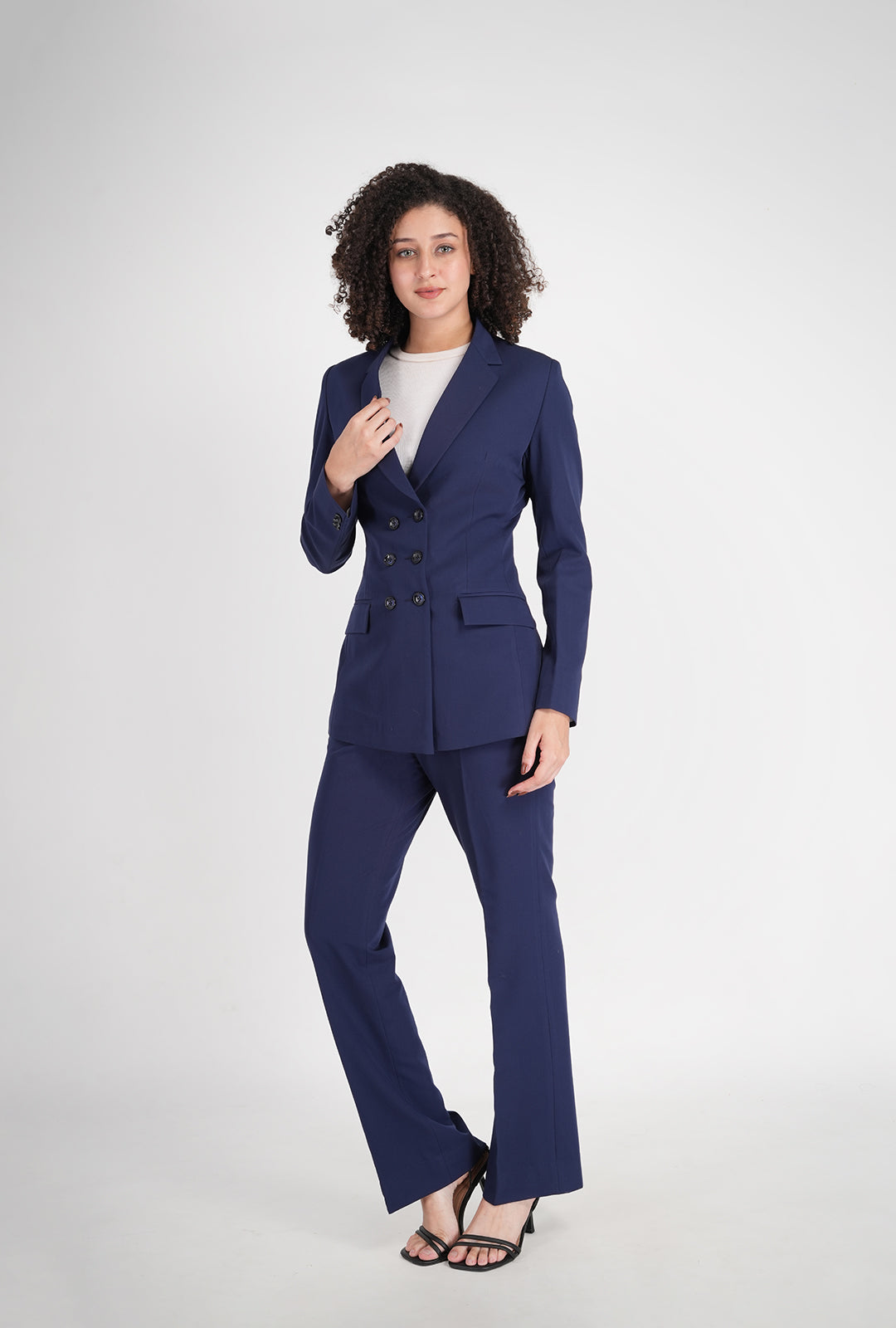 Luxury Blue Double-Breasted Suit for Women | Multipurpose Office & Formal Wear | P&H by Priyanshu