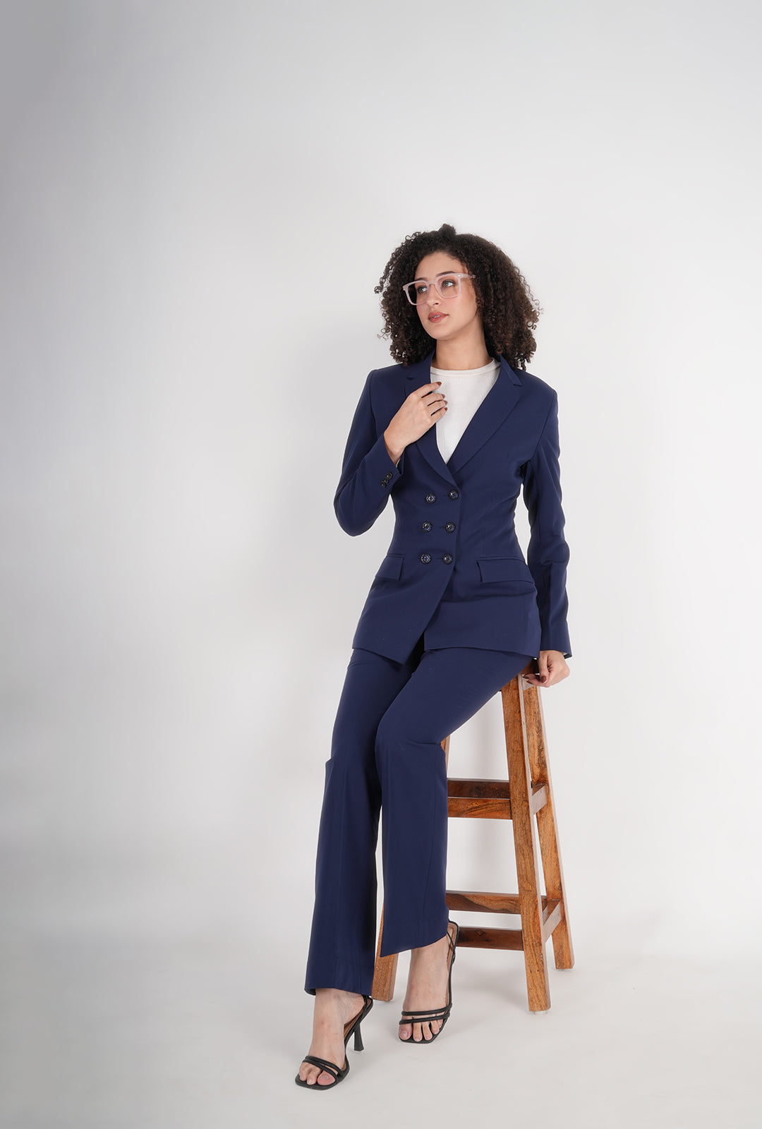 Luxury Blue Double-Breasted Suit for Women | Multipurpose Office & Formal Wear | P&H by Priyanshu