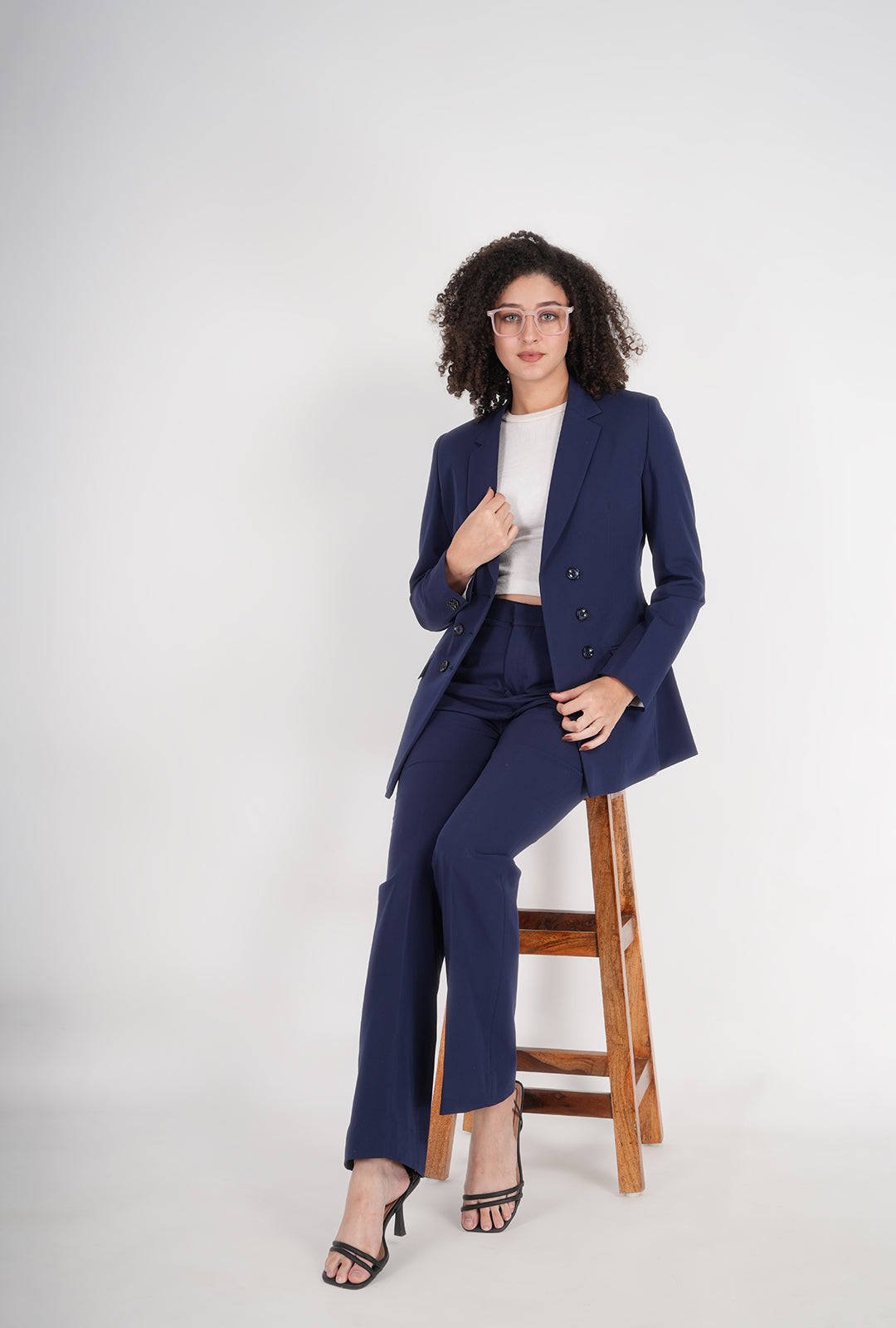 Luxury Blue Double-Breasted Suit for Women | Multipurpose Office & Formal Wear | P&H by Priyanshu
