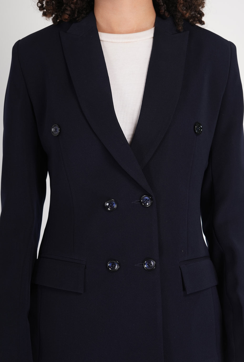 Luxury Dark Navy Double-Breasted Suit for Women | Office & Formal Wear by P&H by Priyanshu