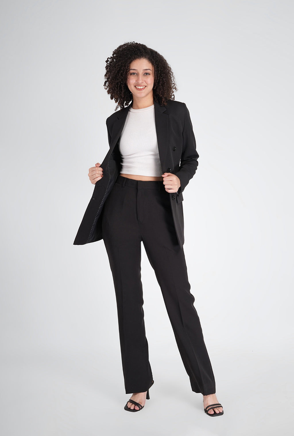 Luxury Black Double-Breasted Suit for Women | Office & Formal Wear by P&H by Priyanshu