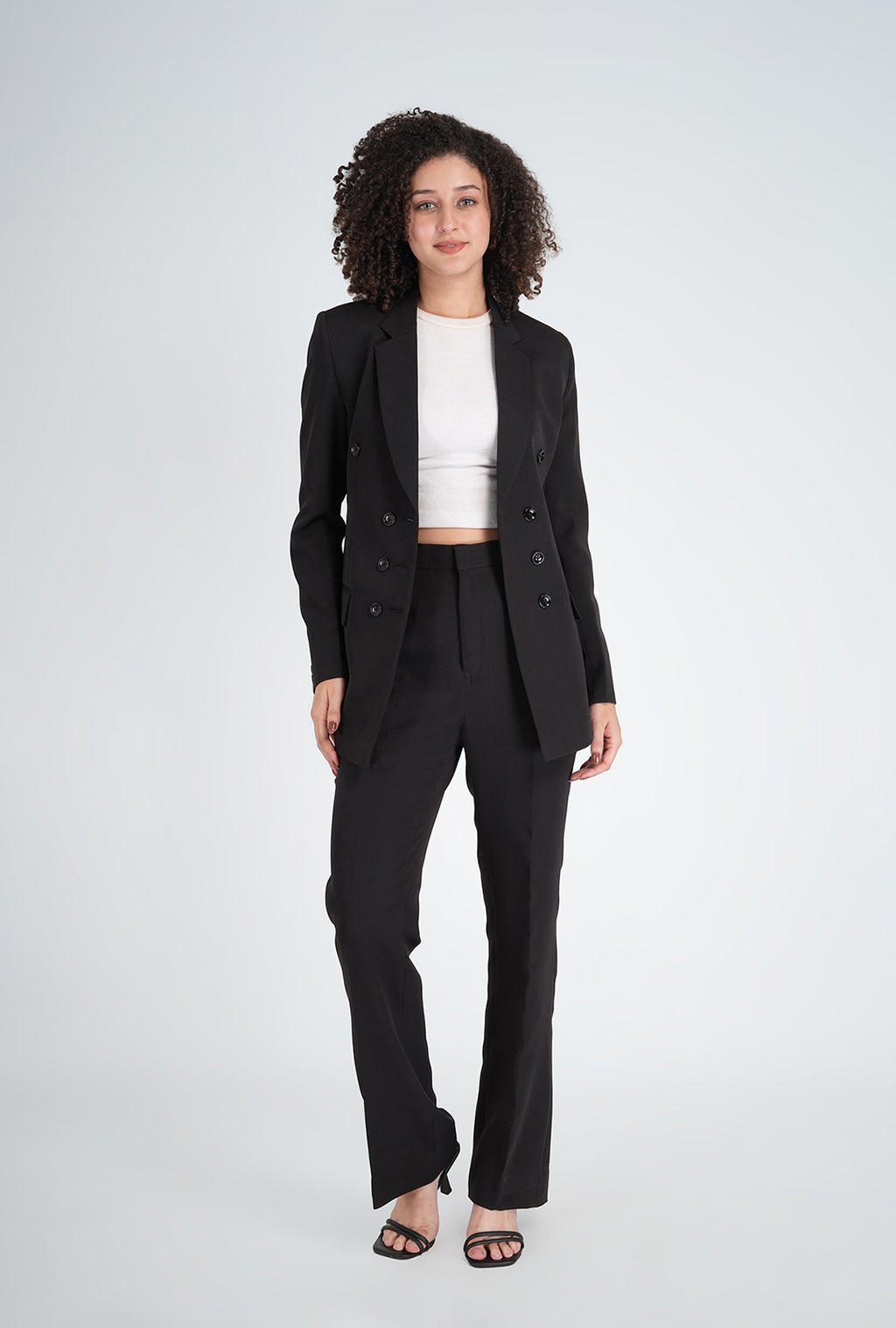 Luxury Black Double-Breasted Suit for Women | Office & Formal Wear by P&H by Priyanshu