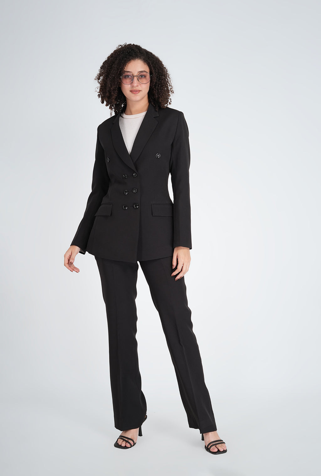 Luxury Black Double-Breasted Suit for Women | Office & Formal Wear by P&H by Priyanshu