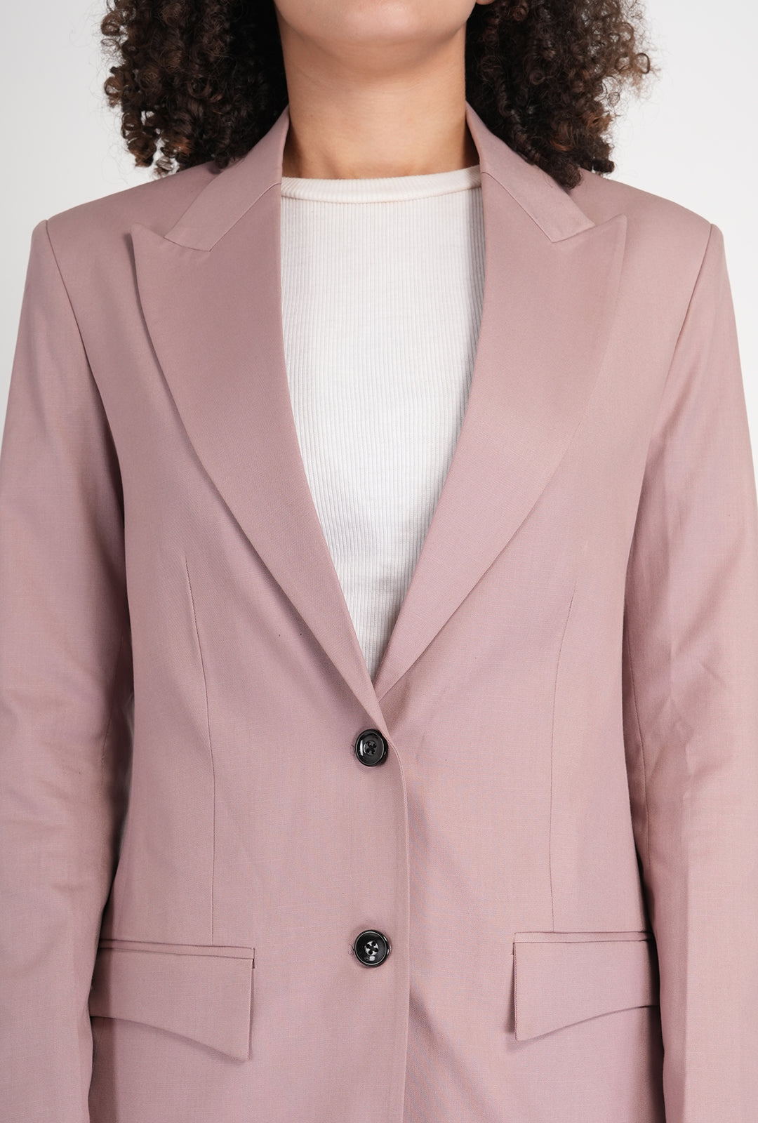 Luxury Pink Single-Breasted Blazer with Black Bootcut Pant | Women’s Designer Office Wear by P&H by Priyanshu