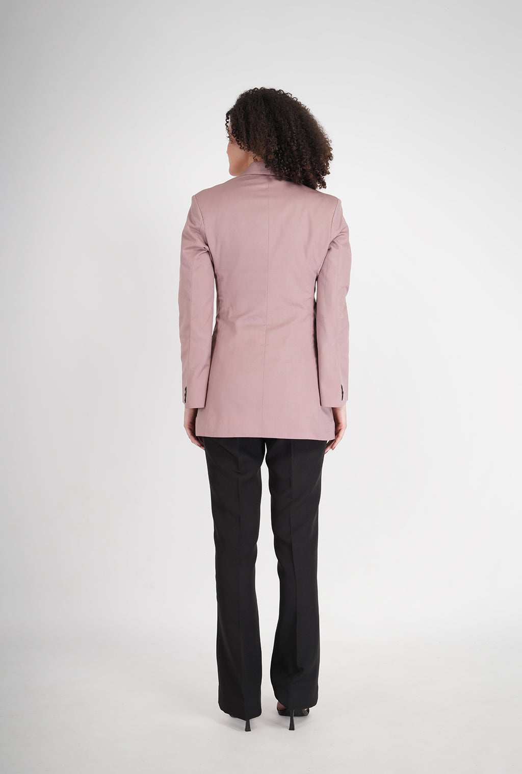 Luxury Pink Single-Breasted Blazer with Black Bootcut Pant | Women’s Designer Office Wear by P&H by Priyanshu
