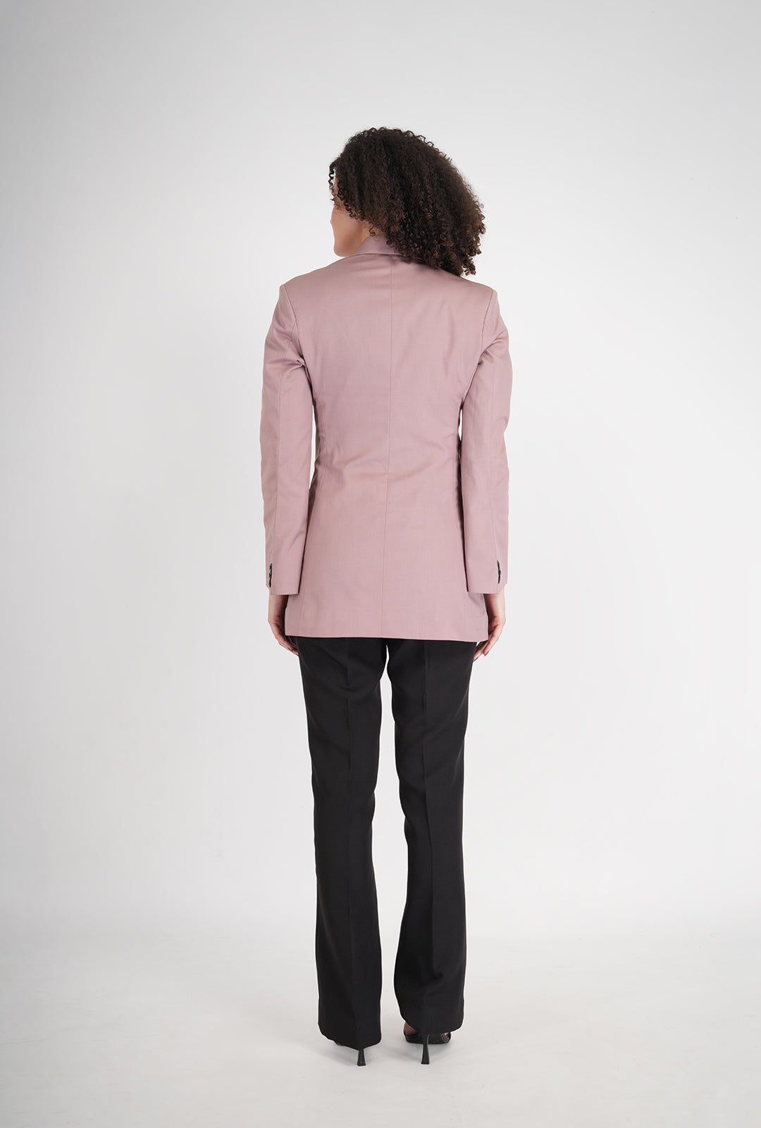 Luxury Pink Single-Breasted Blazer with Black Bootcut Pant | Women’s Designer Office Wear by P&H by Priyanshu