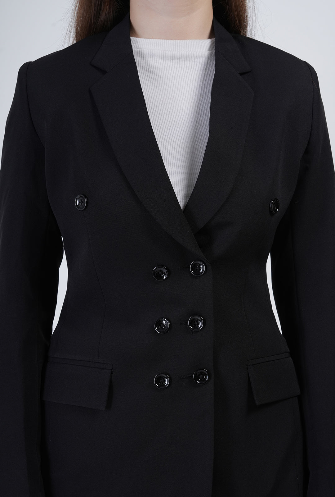 Luxury Black Double-Breasted Suit for Women | Designer Office & Formal Wear by P&H by Priyanshu