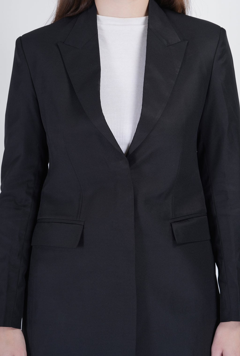 Olive Hand-Embroidered Long Coat with Black Bootcut Pant | Luxury Corporate Wear for Women by P&H by Priyanshu