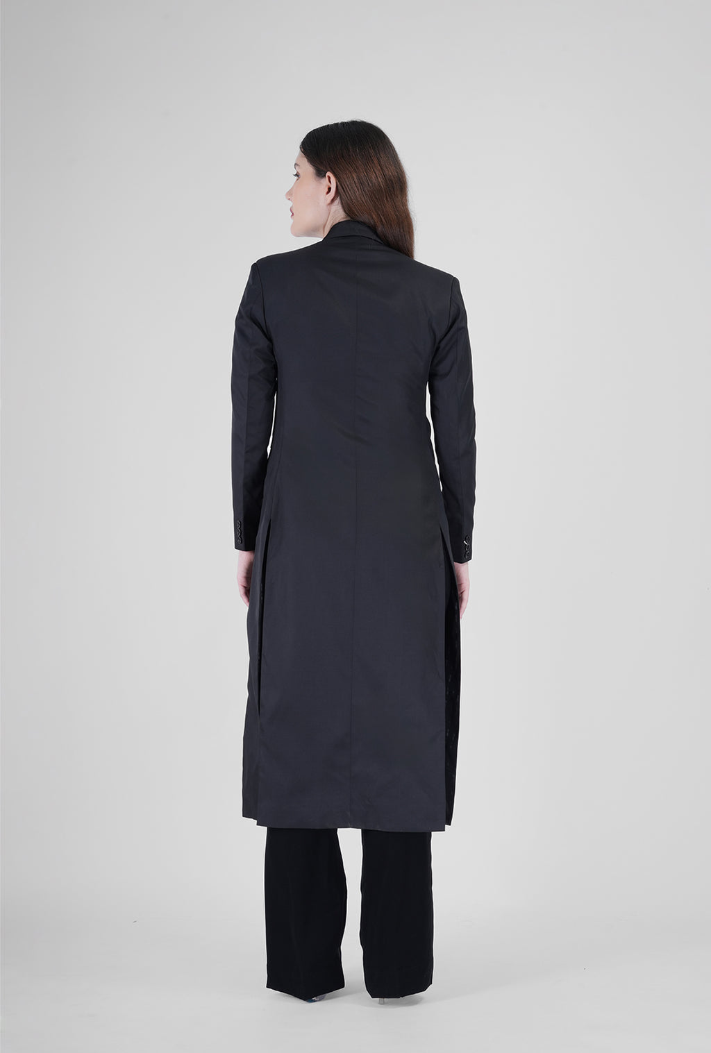 Olive Grace – Embroidered Long Coat Set