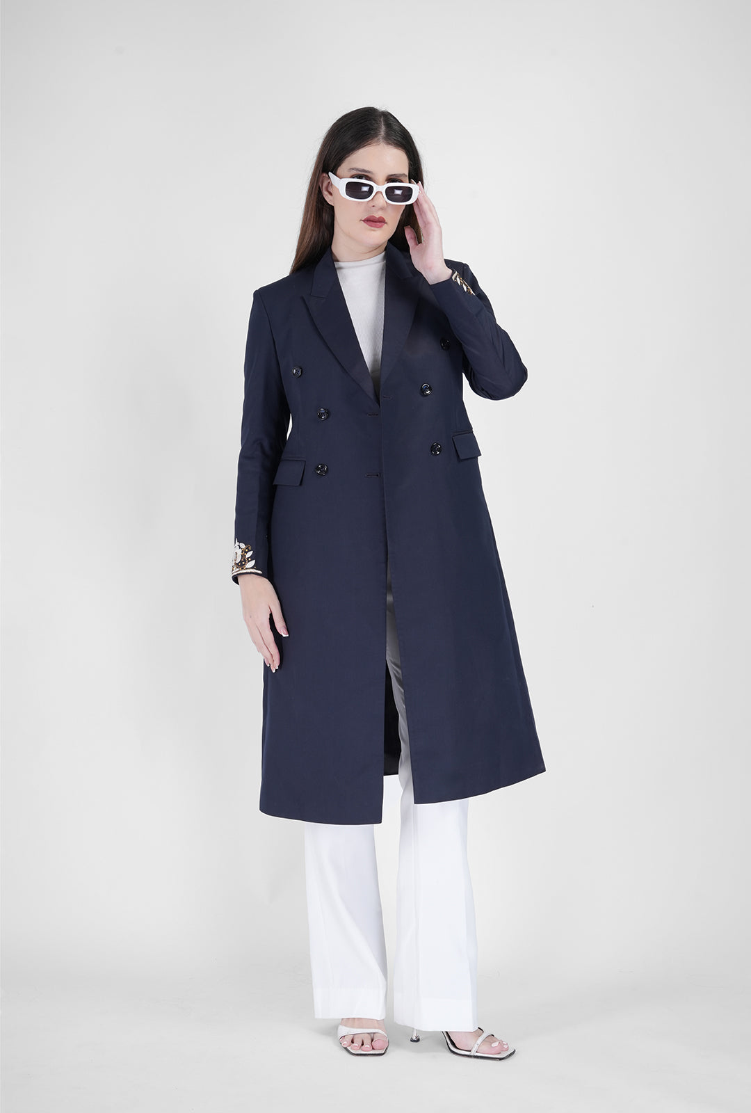 Blue Majesty – Handcrafted Double-Breasted Coat Set