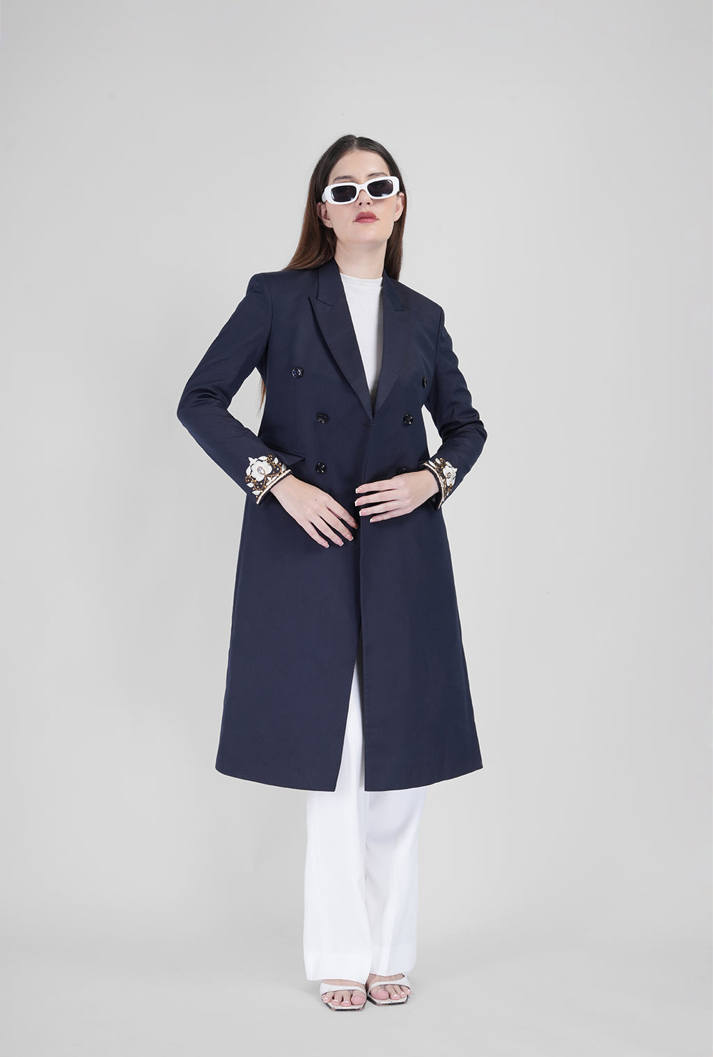 Blue Majesty – Handcrafted Double-Breasted Coat Set