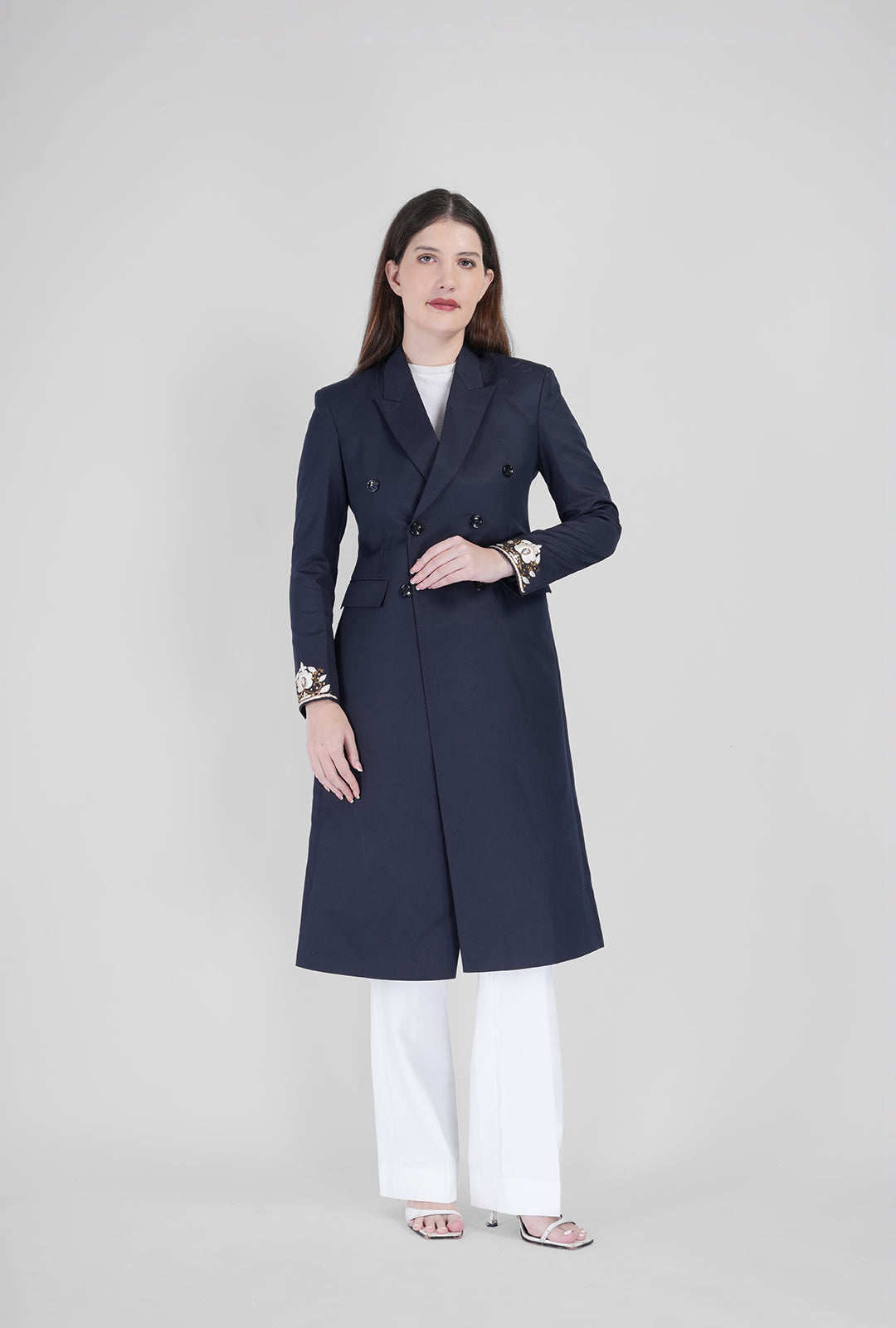 Blue Majesty – Handcrafted Double-Breasted Coat Set