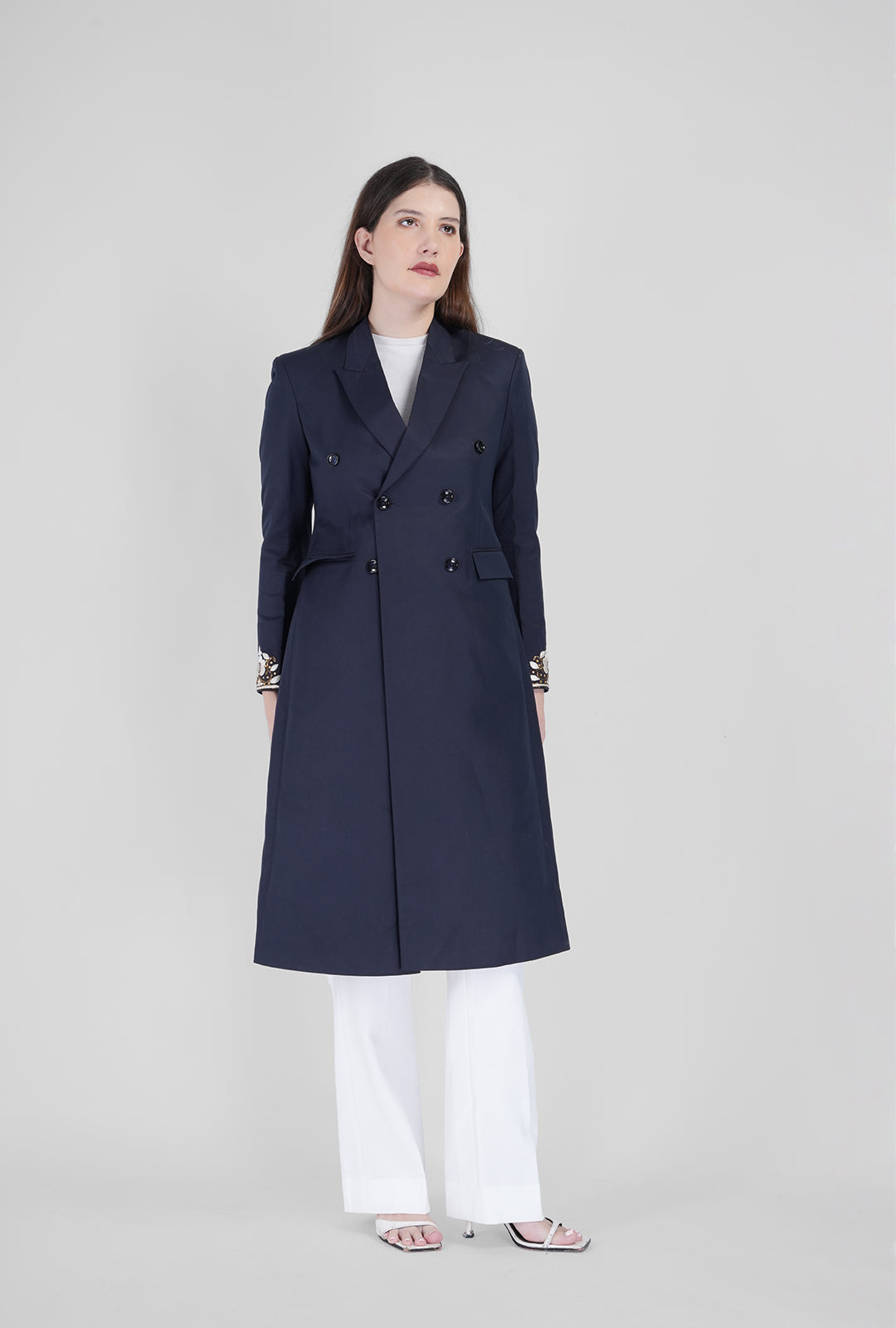 Blue Majesty – Handcrafted Double-Breasted Coat Set