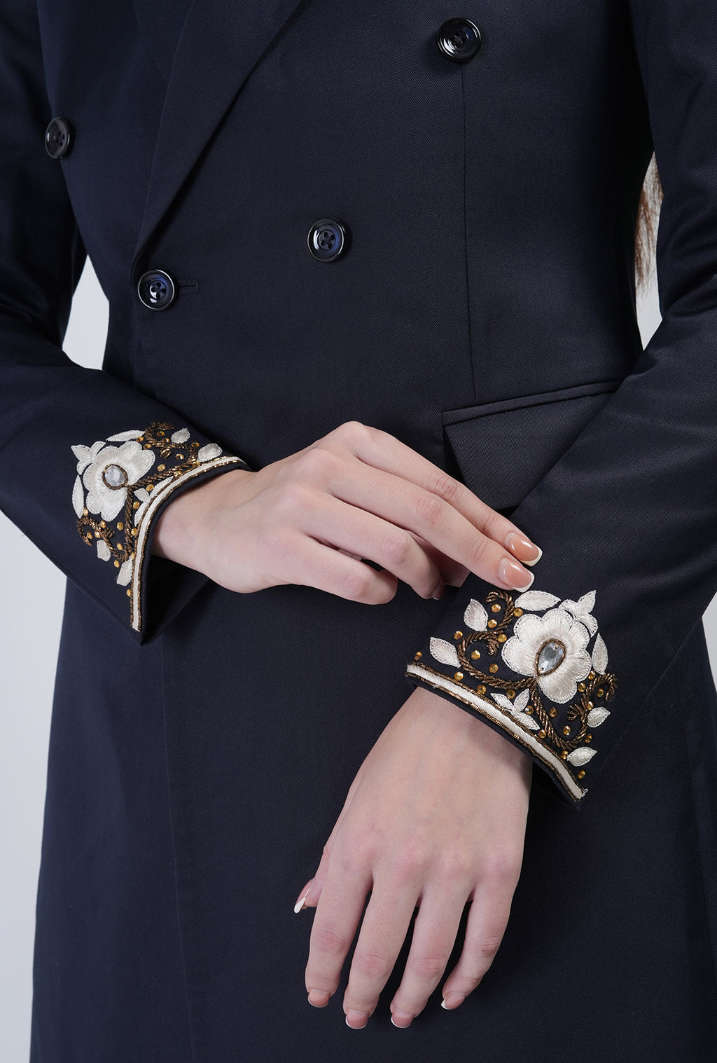 Blue Majesty – Handcrafted Double-Breasted Coat Set