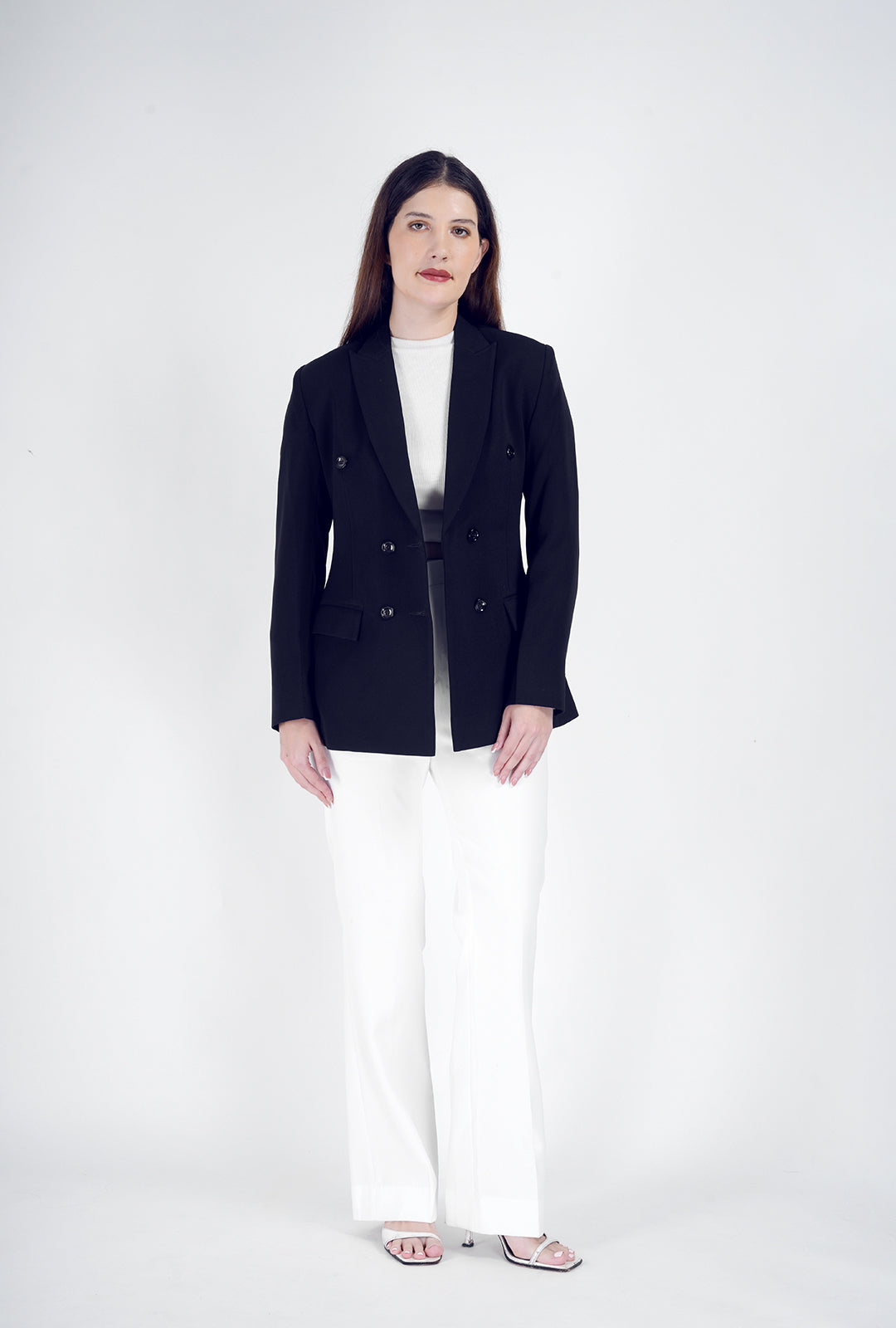 Navy Luxe – Double-Breasted Blazer Set