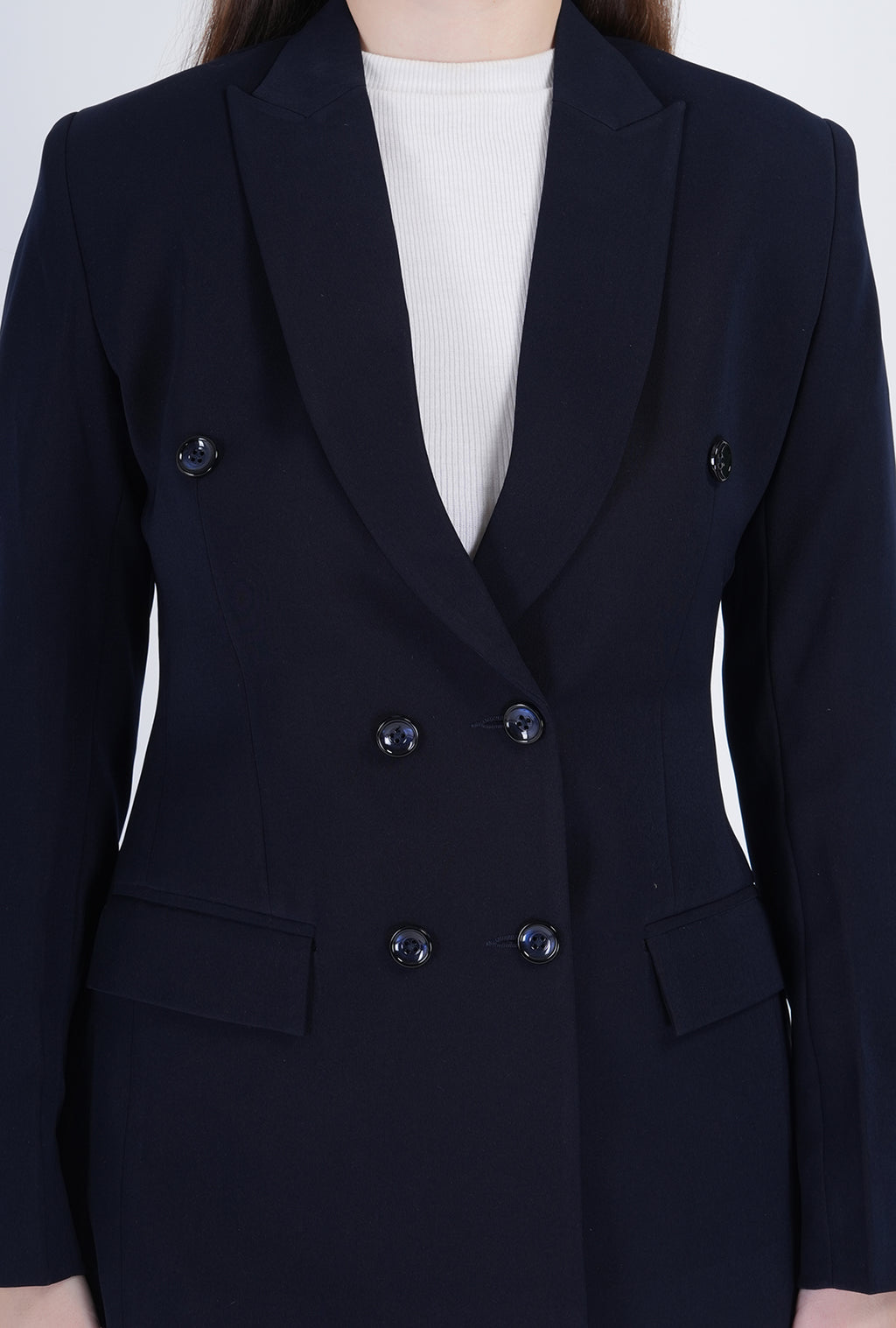 Navy Luxe – Double-Breasted Blazer Set
