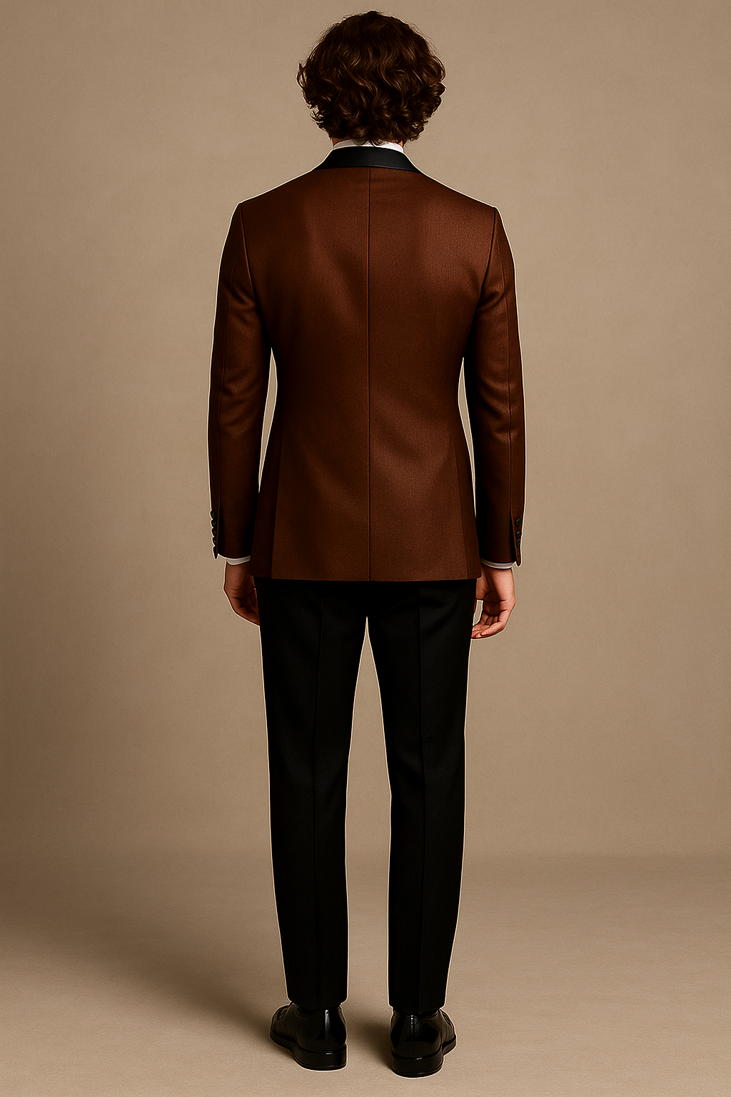 Brown Tuxedo with Black Lapels and Black Pants | P&H BY PRIYANSHU