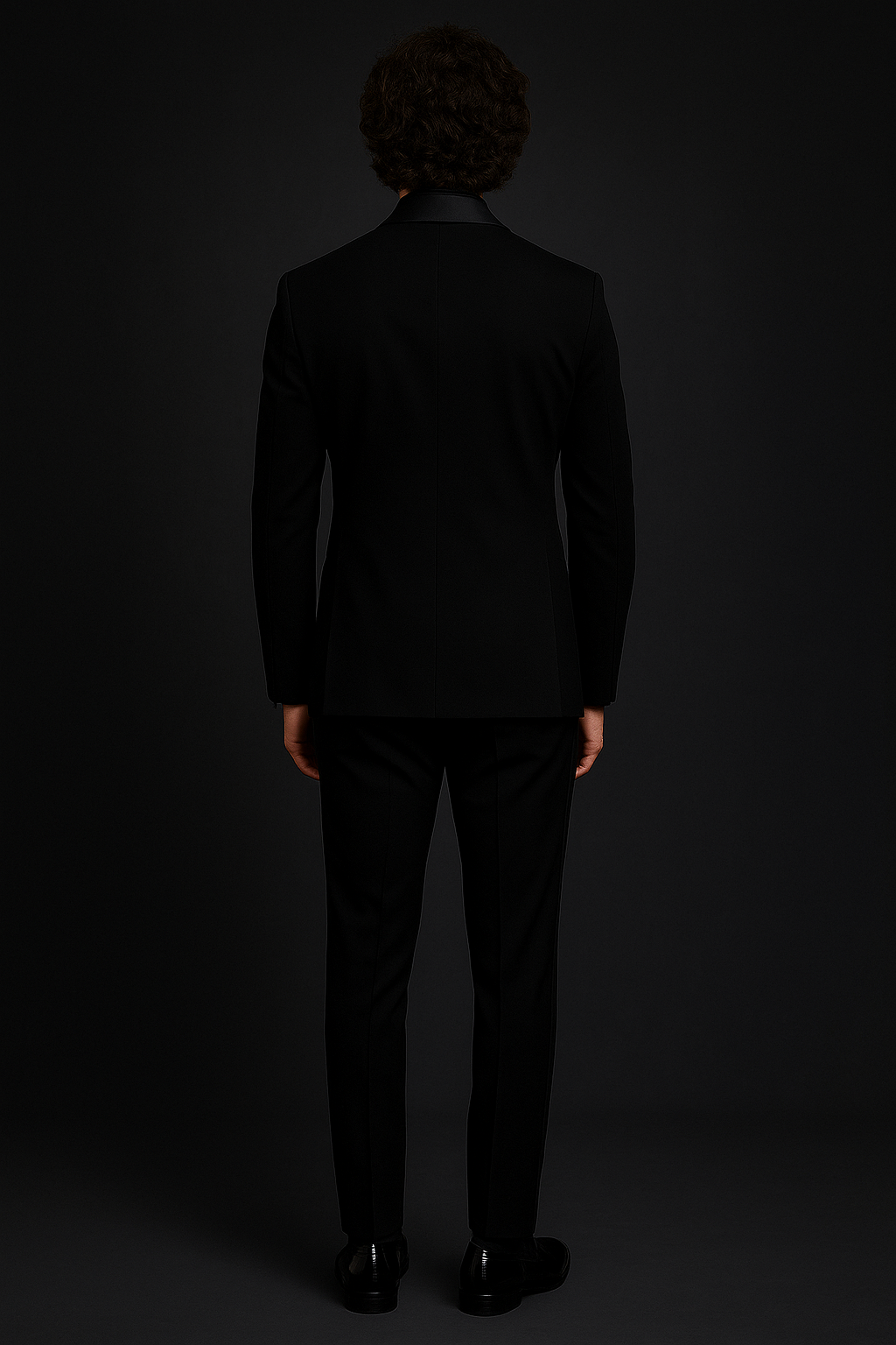 Black 3-Piece Tuxedo Suit with Shiny Lapel | P&H BY PRIYANSHU
