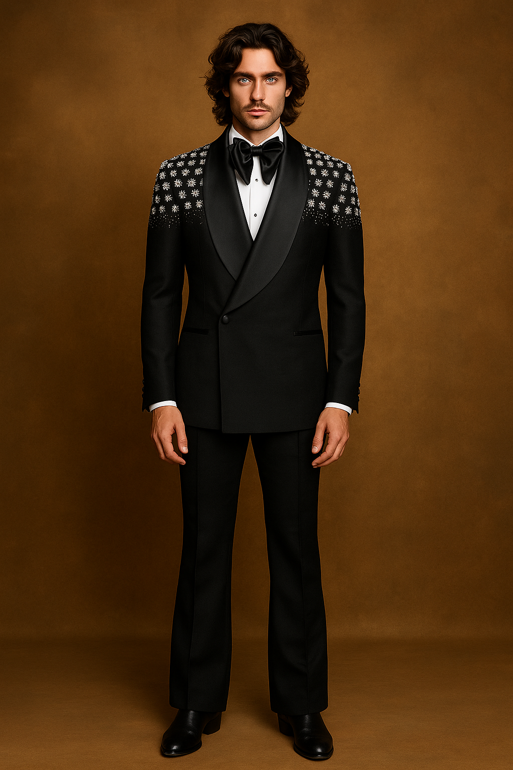 Black Jodhpuri Bandhgala Suit with Black Hand Embroidery | P&H BY PRIYANSHU