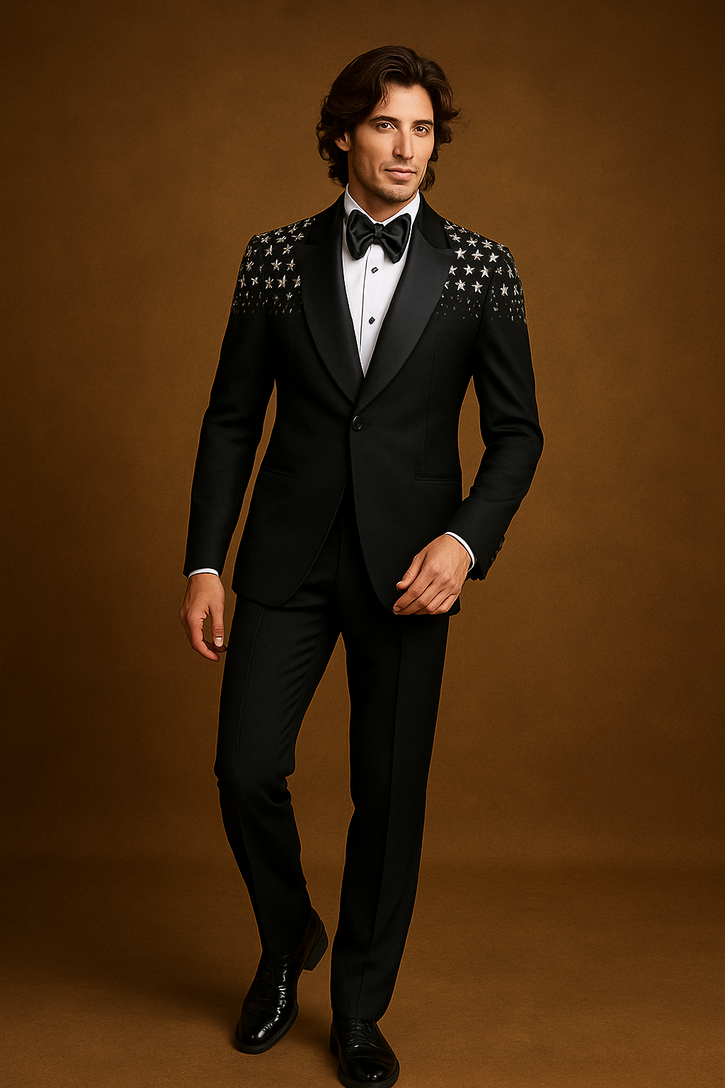 Black Jodhpuri Bandhgala Suit with Black Hand Embroidery | P&H BY PRIYANSHU