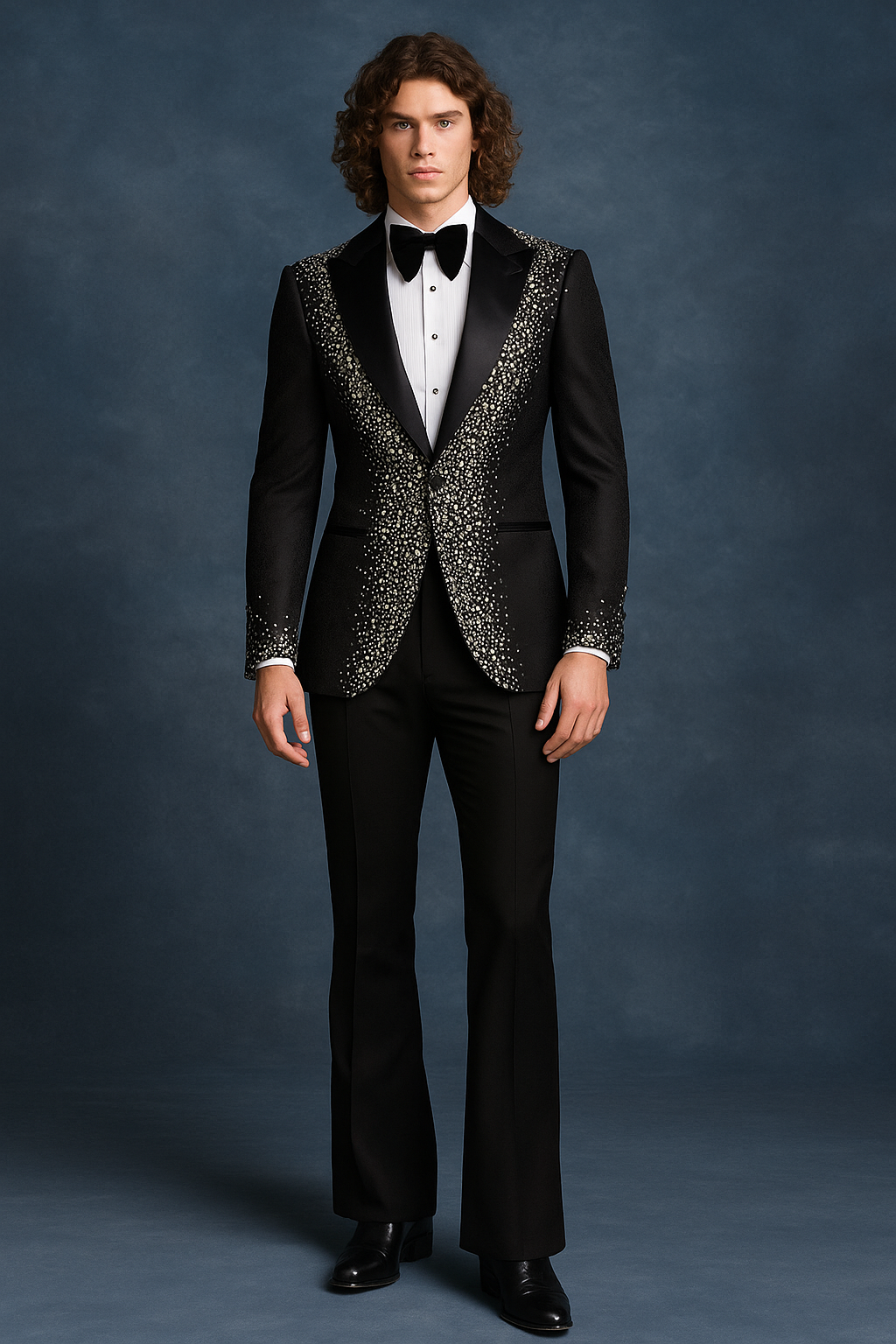 Black Hand-Embroidered Tuxedo for Celebrity Designer Wear | P&H BY PRIYANSHU