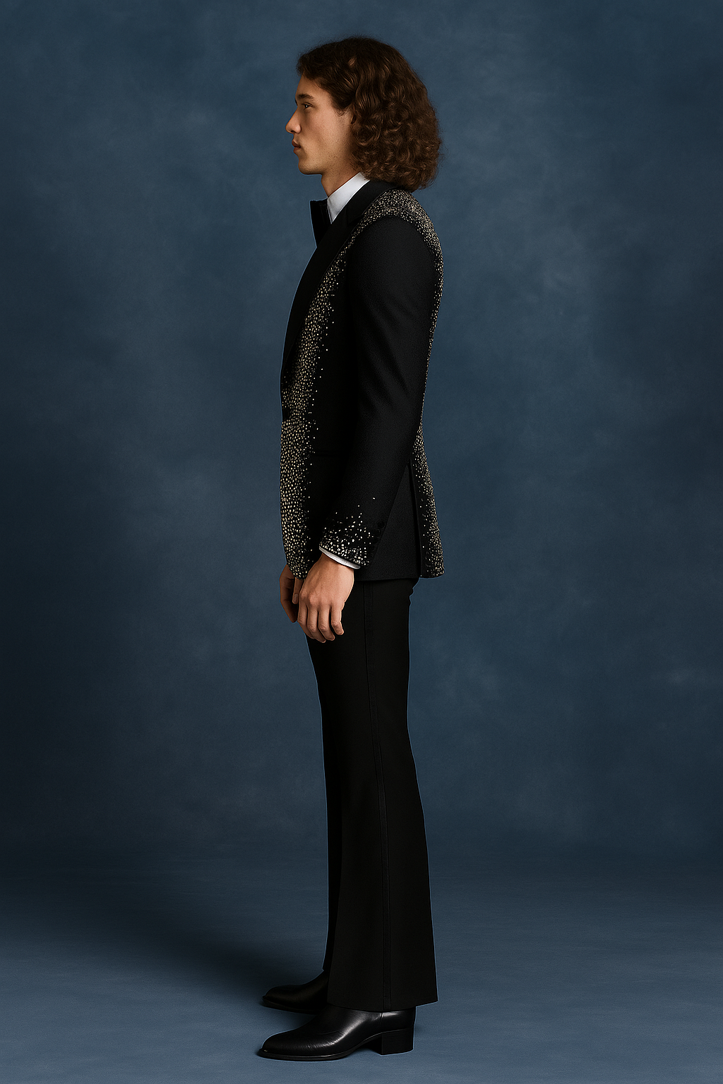 Black Hand-Embroidered Tuxedo for Celebrity Designer Wear | P&H BY PRIYANSHU