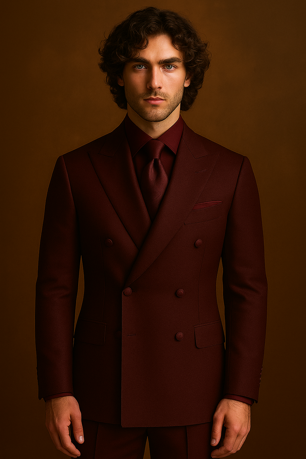 Wine Maroon Double-Breasted Suit for Men | P&H BY PRIYANSHU