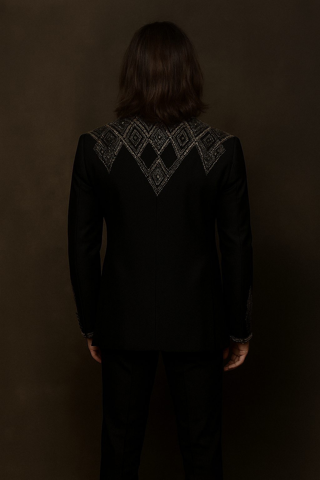 Black 3-Piece Tuxedo Suit with Hand Embroidery | P&H BY PRIYANSHU