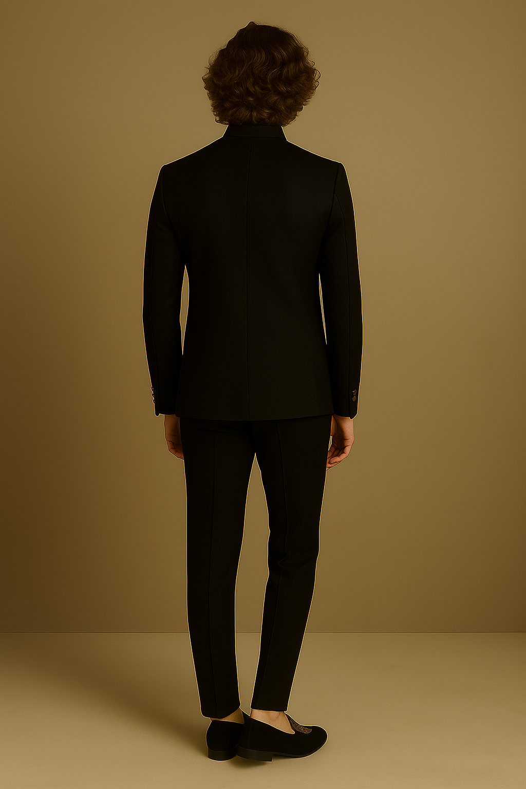 Black Jodhpuri Suit with Gold Hand Embroidery | P&H BY PRIYANSHU
