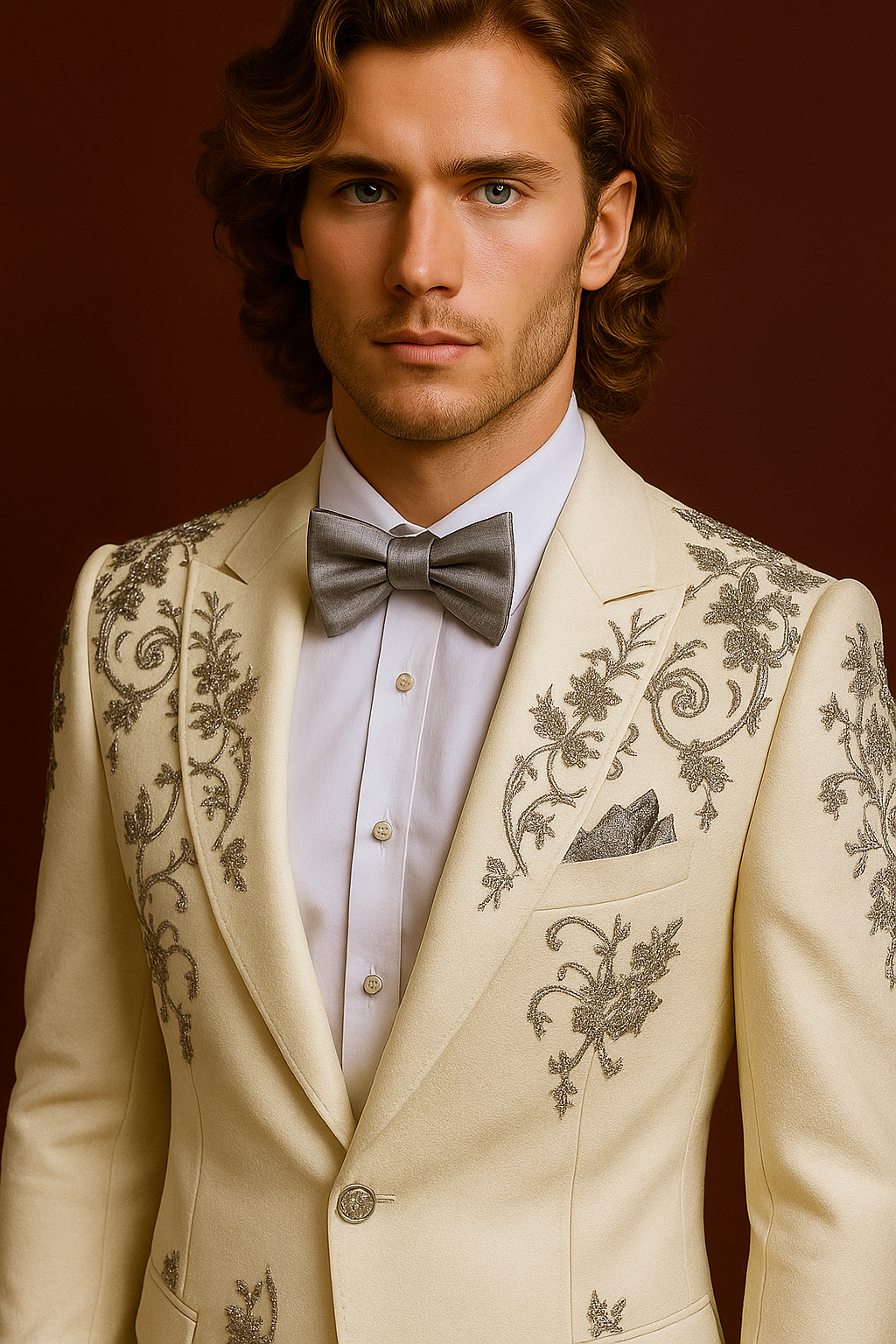 Luxury Cream Embroidered Blazer with Black Pant for Men | Designer Formal & Festive Wear by P&H by Priyanshu