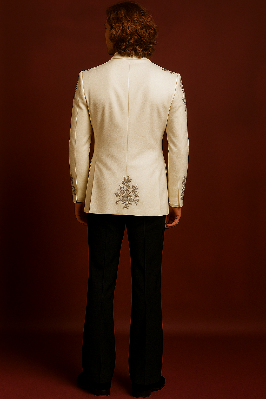 Luxury Cream Embroidered Blazer with Black Pant for Men | Designer Formal & Festive Wear by P&H by Priyanshu