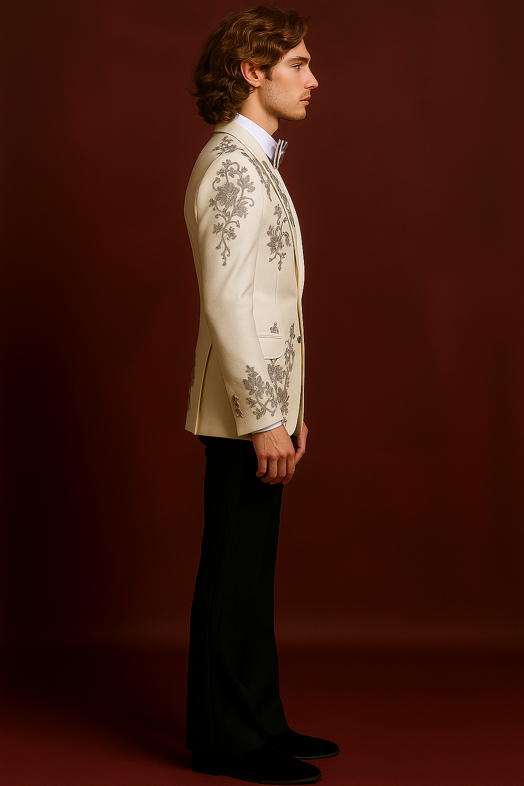 Luxury Cream Embroidered Blazer with Black Pant for Men | Designer Formal & Festive Wear by P&H by Priyanshu