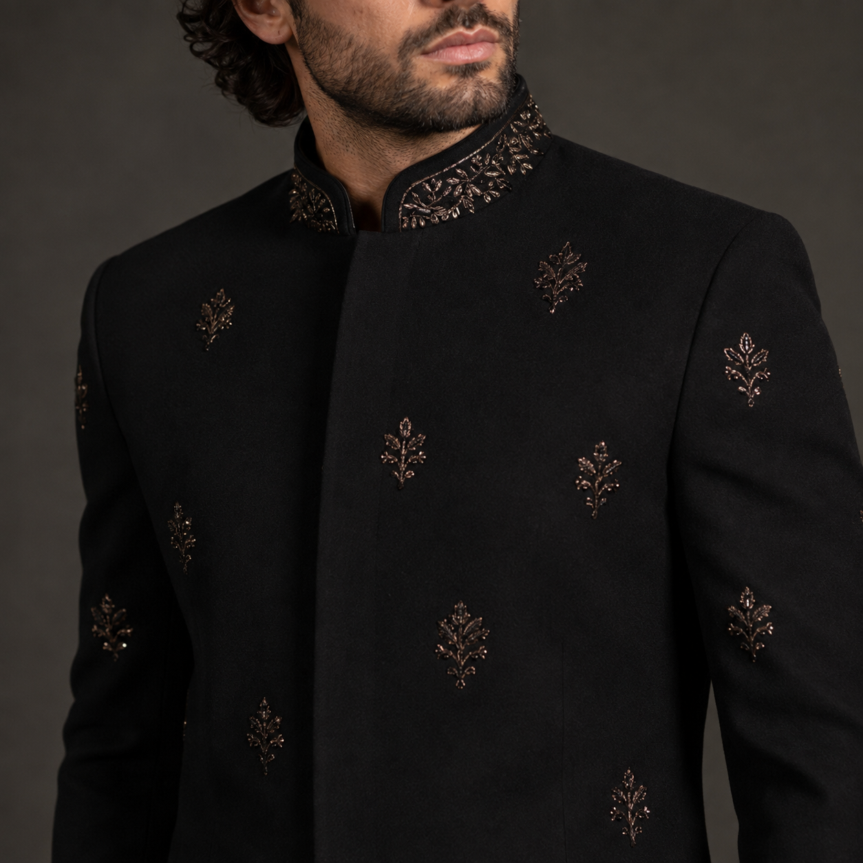 Luxury Black Indo Western Jodhpuri Suit
