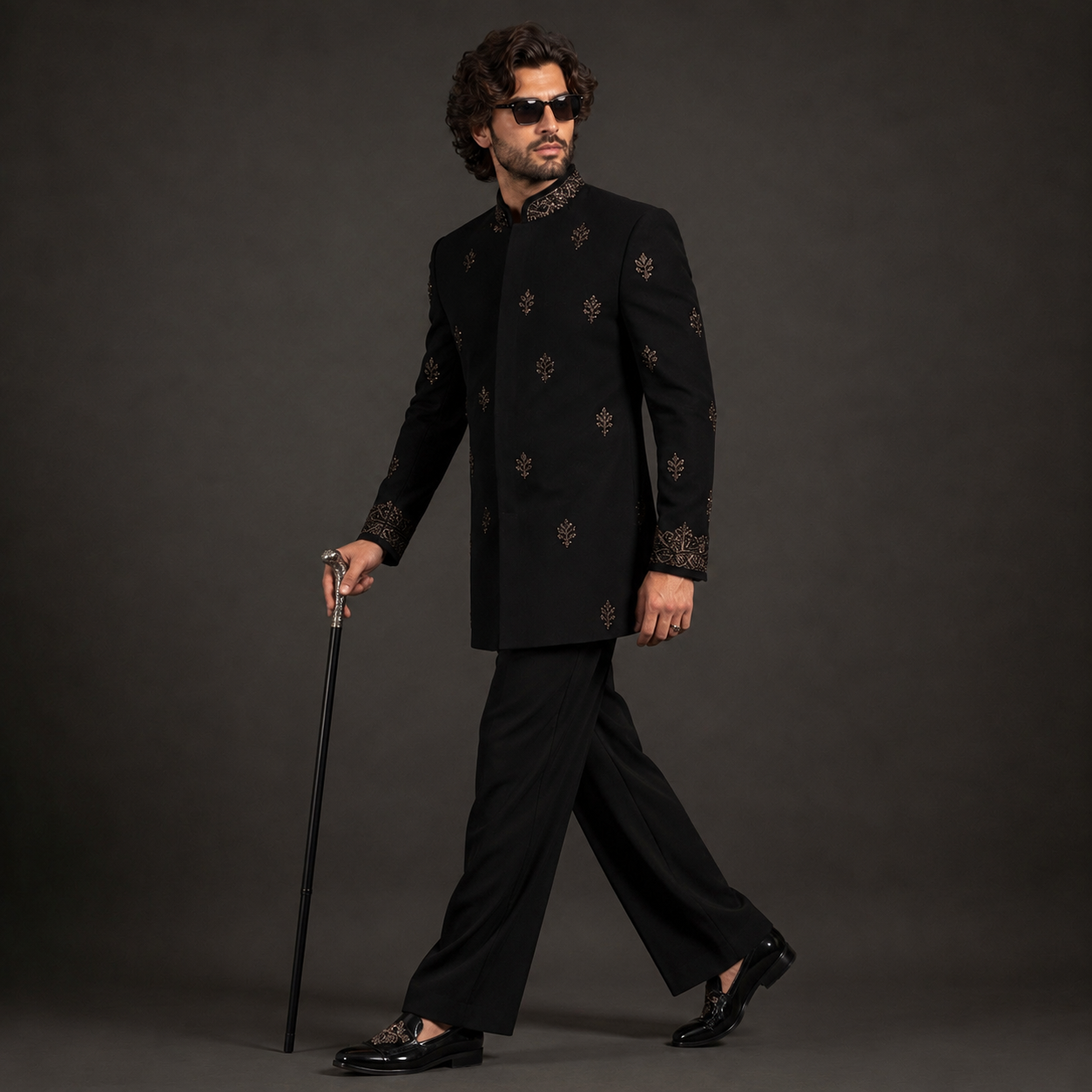 Luxury Black Indo Western Jodhpuri Suit
