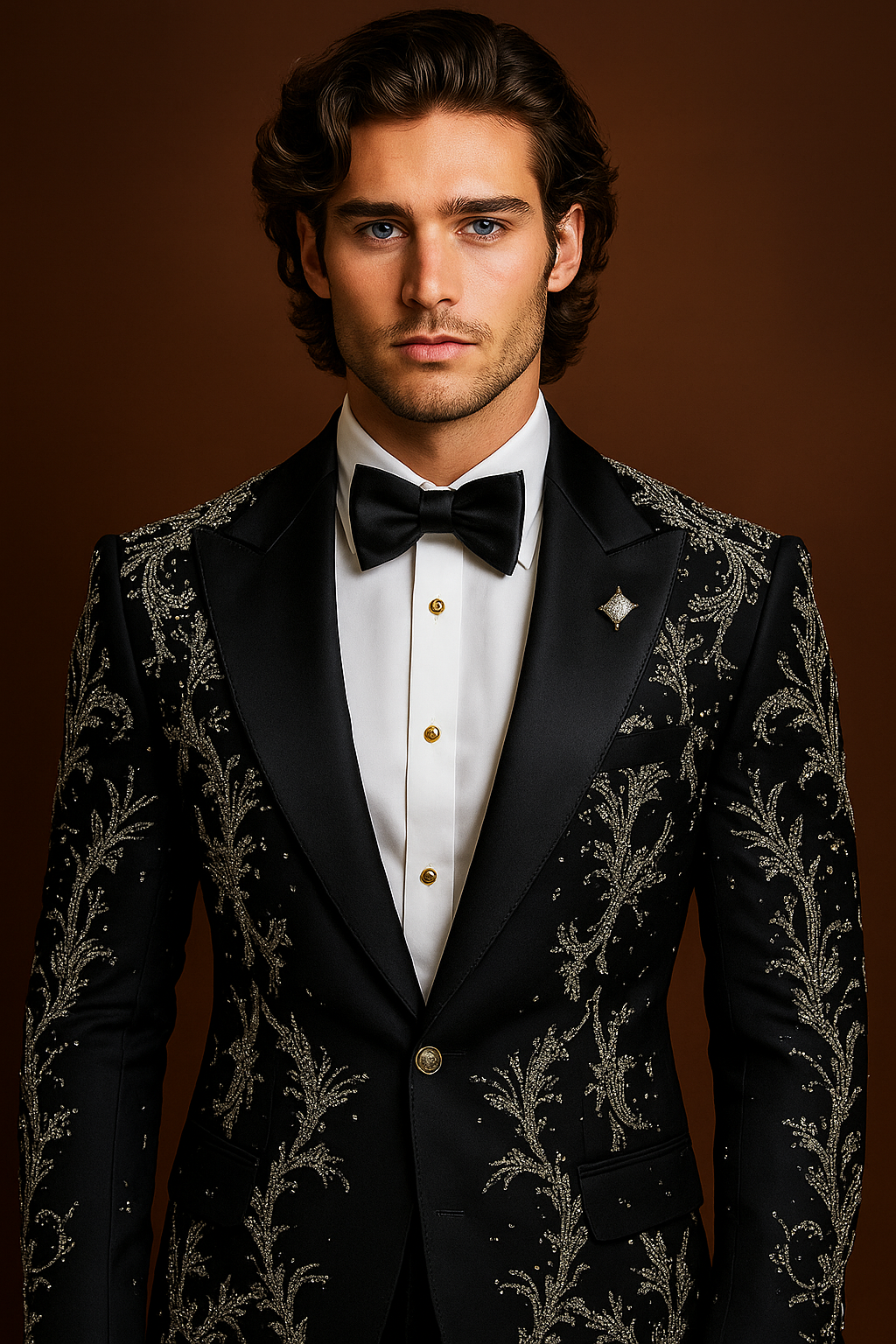 Black Embroidered Tuxedo with Black Pant | Luxury Men’s Suit by P&H by Priyanshu