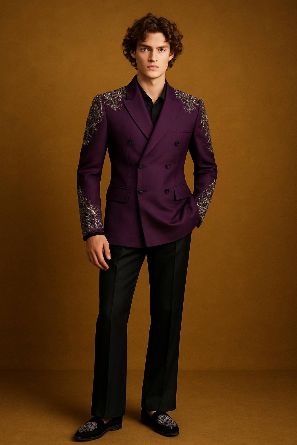 Royal Purple Luxe Suit Set