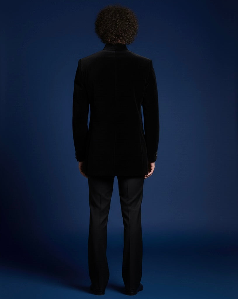 Black Velvet Jodhpuri Suit with Silver Embroidery | Luxury Ethnic Wear for Men