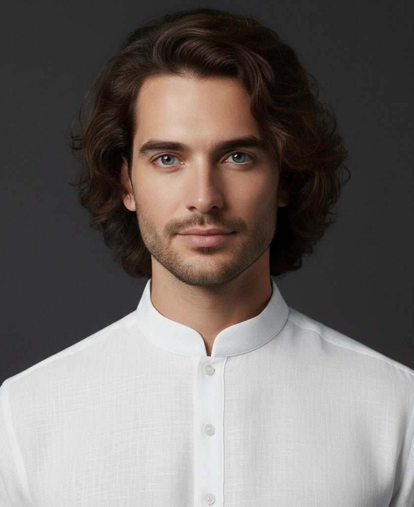 White Linen Kurta Pant Set for Men | Premium Summer Ethnic Wear