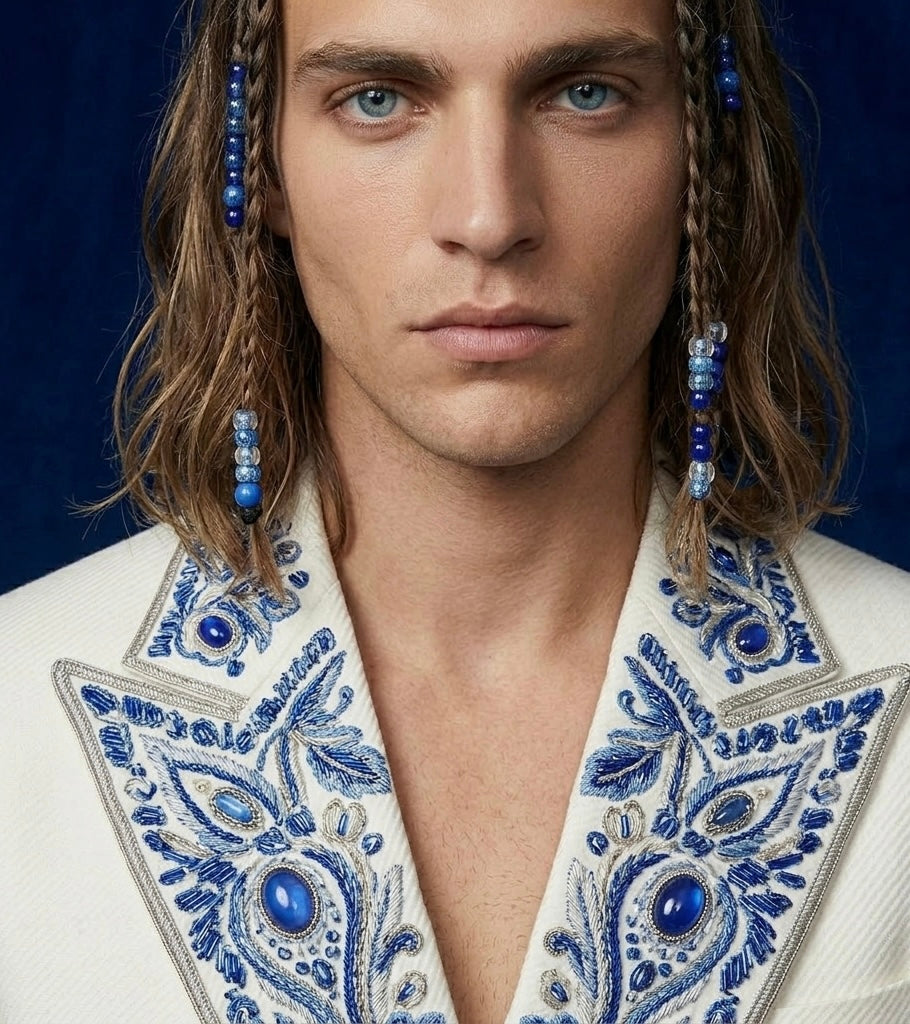 Ivory Royale Double-Breasted Suit – Hand Embroidered Luxury