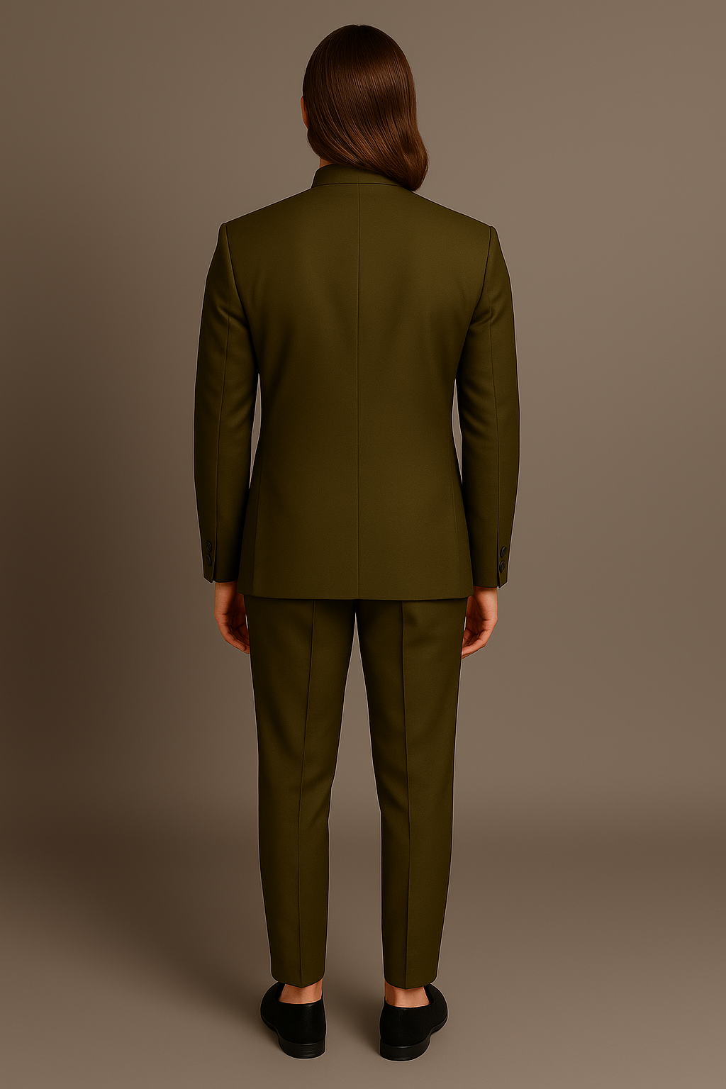 Olive Green Jodhpuri Bandhgala Suit with Black Elephant Motif Embroidery | P&H BY PRIYANSHU