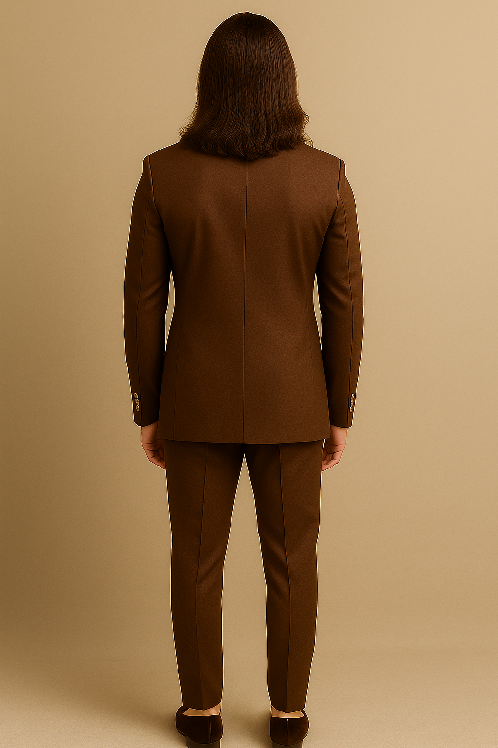 Brown Jodhpuri Bandhgala Suit with White Leaf Hand Embroidery | P&H BY PRIYANSHU